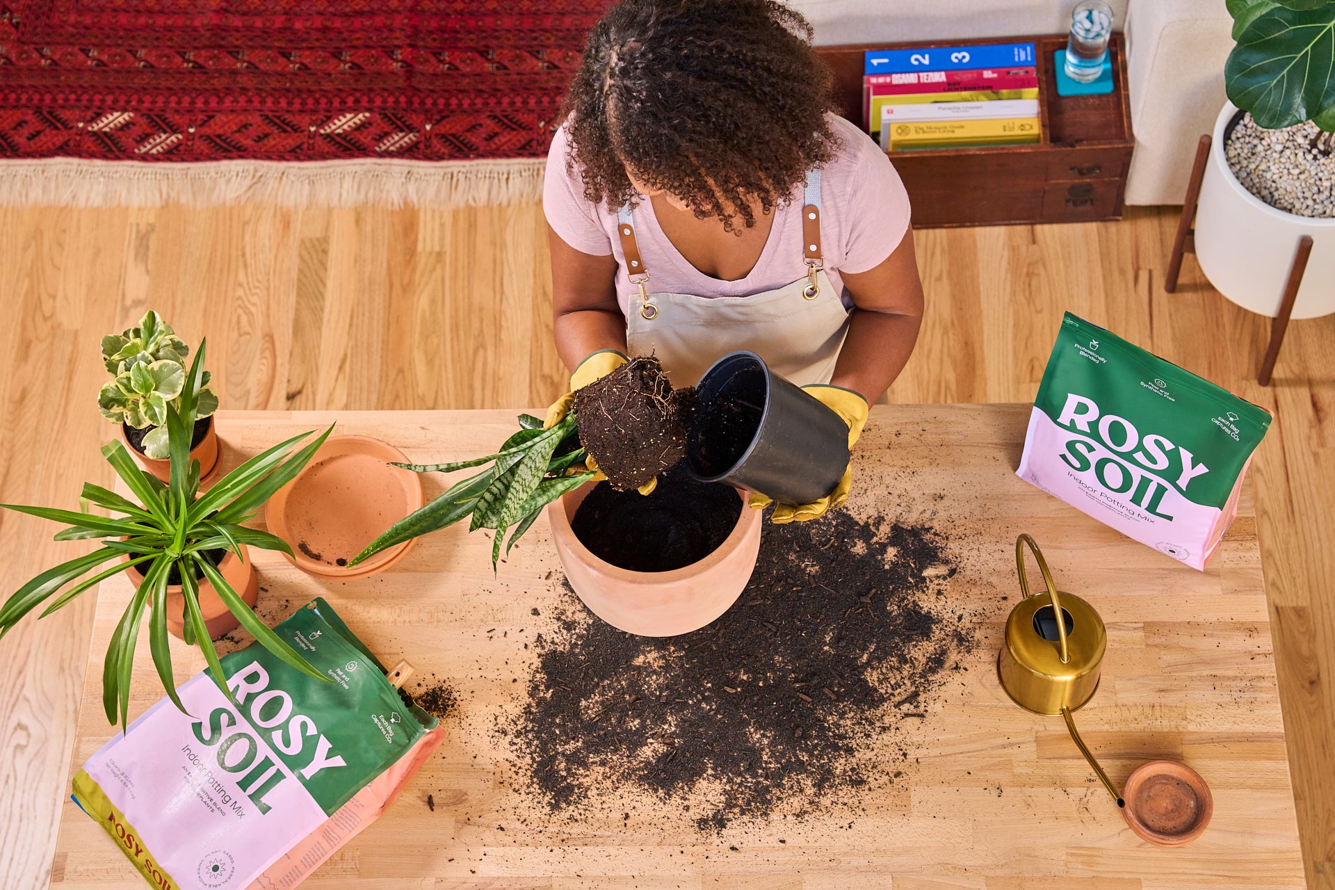 woman-using-rosy-soil-indoors 