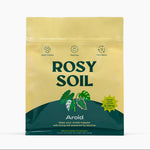 Rosy Soil package with green and yellow design on a white background