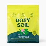 Rosy Soil plant food packaging on a white background